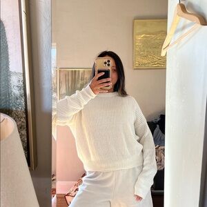 Urban Outfitters Cream/white crop Knit Sweater